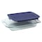 Pyrex Pyrex 9.75 in. W X 15.5 in. L Baking Dish Blue/Clear 1085803 - alternate 4